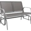 Woodside Stalham Grey 2 Seater Garden Glider Bench, Outdoor Rocking Swing Seat -Serene Spaces PKCOLPW2S22