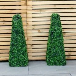 Woodside Topiary Obelisk Leaf Effect, Green 2ft Indoor Outdoor Decor (pack Of 2) -Serene Spaces PKXOPOYH02Z
