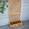 Woodside Aldburgh Wooden Garden Trough Planter/Flower Container Box With Trellis -Serene Spaces QEO2LADXIIF