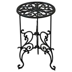 Woodside Heavy Duty Cast Iron Indoor/Outdoor Home/Garden Plant Pot Display Stand -Serene Spaces QWECEIFES55