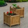 Woodside Stanfield Square Wooden Planter, Pack Of 2 -Serene Spaces S4WQREDS3EL