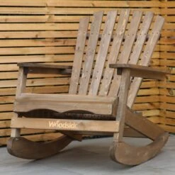 Woodside Aldeby Adirondack Outdoor Garden Patio Wooden Rocking Chair
