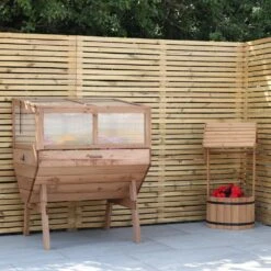 Woodside Raised Wooden Garden Planter + Cold Frame/Growhouse Plant & Veg Box, Medium 100cm -Serene Spaces TCZIONTPQ32