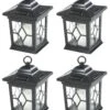 Woodside 4 X Solar Powered Hanging Candle Lanterns/Lamp/Coach Light -Serene Spaces U4JUKGUBVE1
