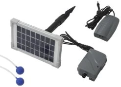Woodside 3 In 1 Solar Powered Oxygenator Pond Water Oxygen Pump 2 Stone Aerator
