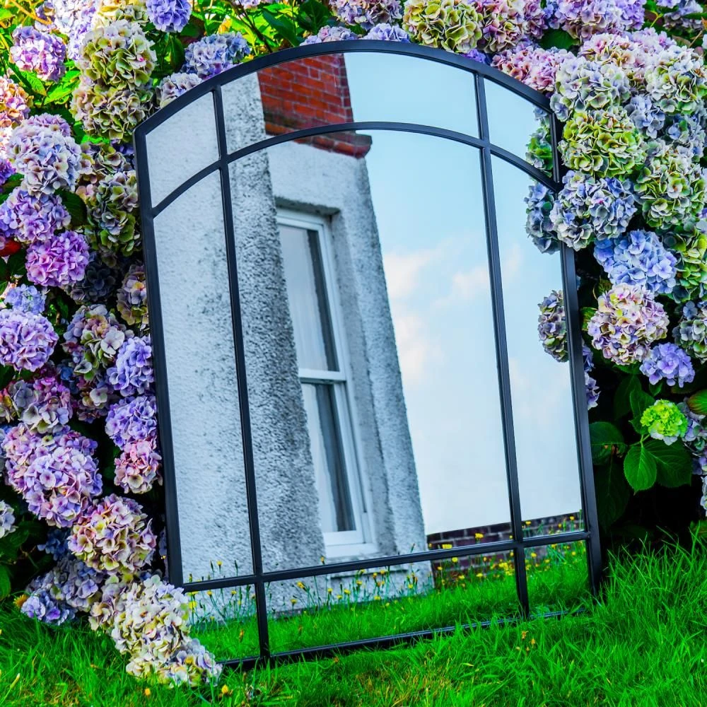 Woodside Byford XL Decorative Arched Outdoor Garden Mirror, W: 80cm X H: 110cm 2 Woodside Byford XL Decorative Arched Outdoor Garden Mirror, W: 80cm X H: 110cm