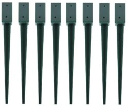Woodside Steel Fence Post Holders/Ground Stakes, 75mm/3” Square (pack Of 8) -Serene Spaces VBIGLC0YBRW