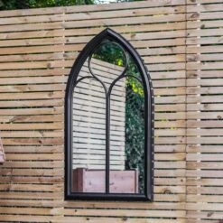 Woodside Falmer XL Decorative Arched Outdoor Garden Mirror, H: 112cm X W: 61cm -Serene Spaces VBUL0S2ZL3D