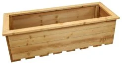 Woodside Reedham Stained Wooden Garden Trough Planter/Flower Trough Box, 95 Litres -Serene Spaces VHZWJD4XUVD