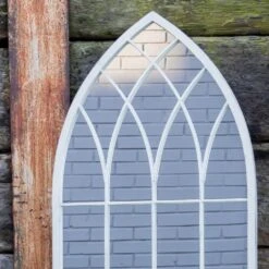 Woodside Rathen XL Decorative Arched Outdoor Garden Mirror, H: 115cm X W: 50cm -Serene Spaces VJFJXODRX13