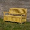 Woodside Hunsett 2 Seater Garden Patio Bench, Outdoor Wooden Loveseat With Storage -Serene Spaces VY2SKNEU0BM