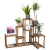 Woodside Bradwell Carbonized 5 Tier Corner Wooden Plant Display Stand Flower Rack -Serene Spaces WJYRP0UTVK5