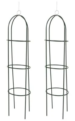 Serene Spaces 16 Woodside Irstead Metal Garden Obelisk, Steel Climbing Plant Support Cage, Pack Of 2