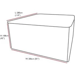 Oxbridge Black 8-10 Seater Waterproof Outdoor Garden Patio Set Furniture Cover -Serene Spaces XMTWPFU1NVA