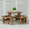 Woodside 8 Seater Round Pressure Treated Wooden Garden/Pub Bench -Serene Spaces YG4FG0JNT3K