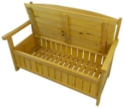 Woodside Hunsett 2 Seater Garden Patio Bench, Outdoor Wooden Loveseat With Storage -Serene Spaces YNQR3RA4EML