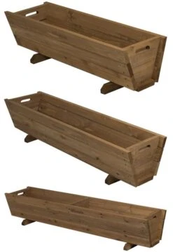 Woodside Sutton Wooden Garden Planter Plant/Flower Trough Container Box